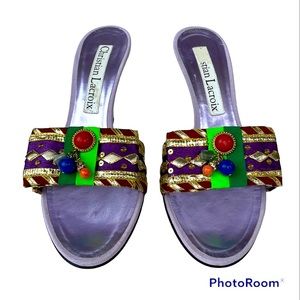 CHRISTIAN LACROIX vintage never worn open toe sandals, size 38 1/2